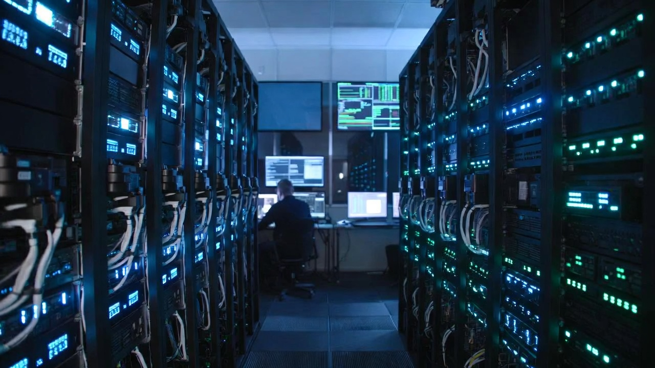 Engineers monitoring business infrastructure