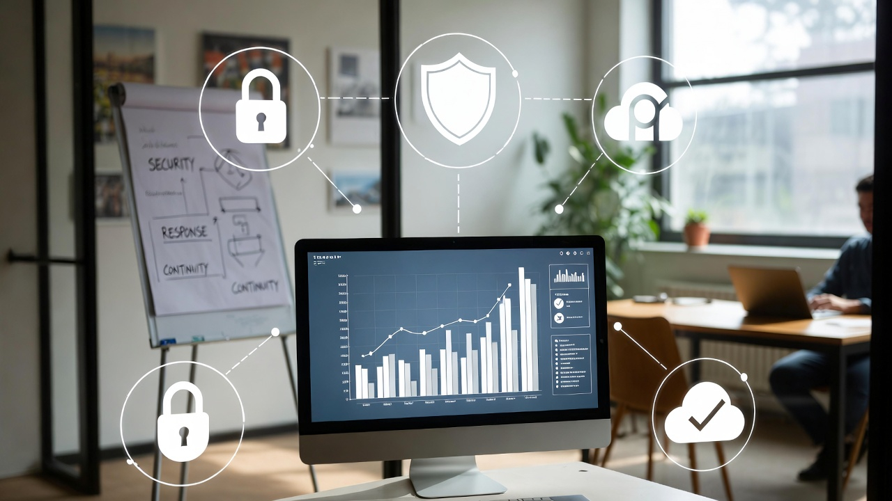 Data security lock and compliance protection concept